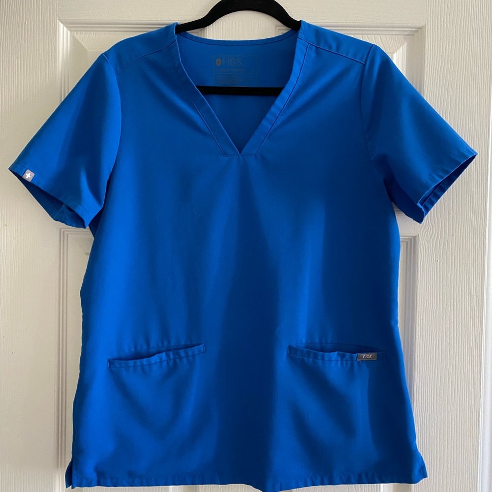 Figs womens royal blue Casma scrub top, size medium